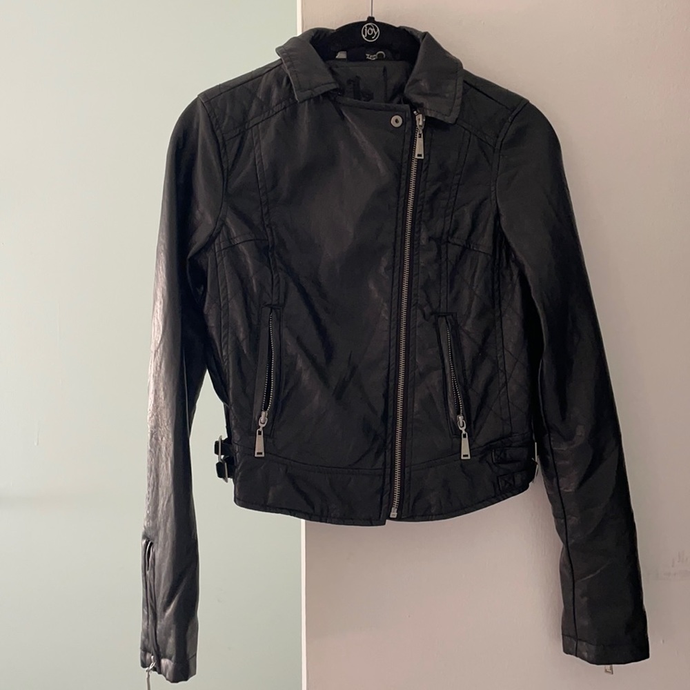 Black faux leather jacket